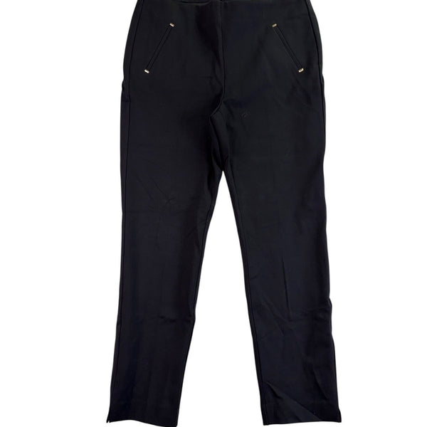 Chicos Womens Black Slim Fit Pants Zipper Pockets Size US 10