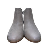 MIA Women’s Grey Faux Leather Side-Zip Pull-On Low Heel Ankle Booties Size 8.5