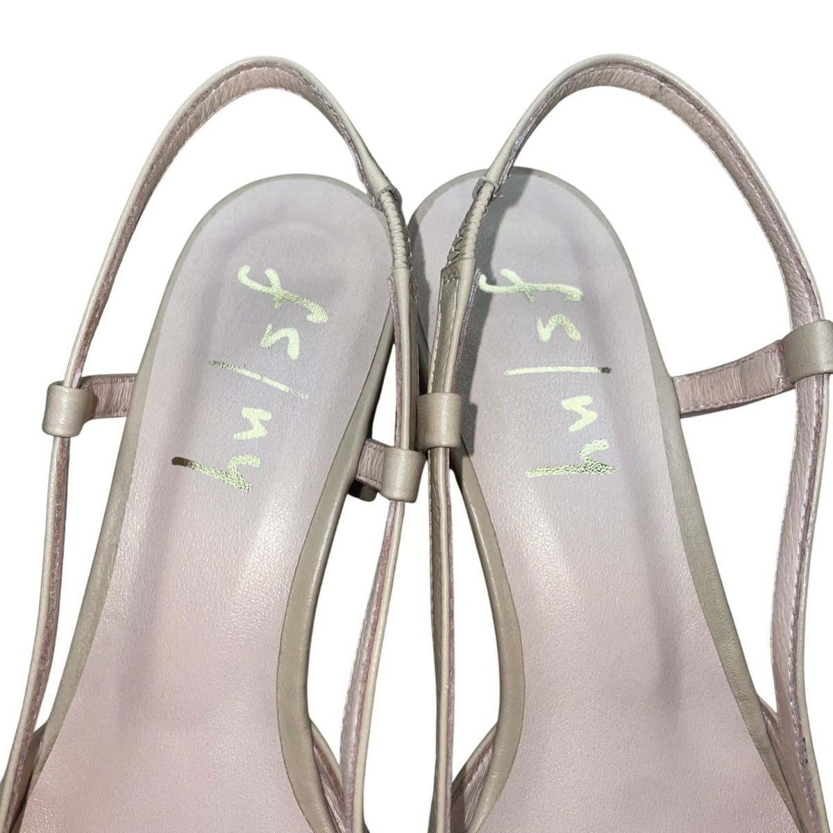 French Sole Ny Women’s Camel Black Leather Slingback Cap-Toe Heels Size 8B