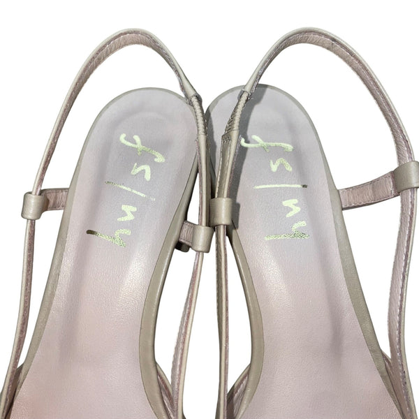 French Sole Ny Women’s Camel Black Leather Slingback Cap-Toe Heels Size 8B