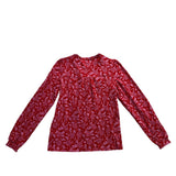 Boden Womens Red Elsa Smocked Yoke Jersey Shirt Long Sleeve Top Sz US 4 - New