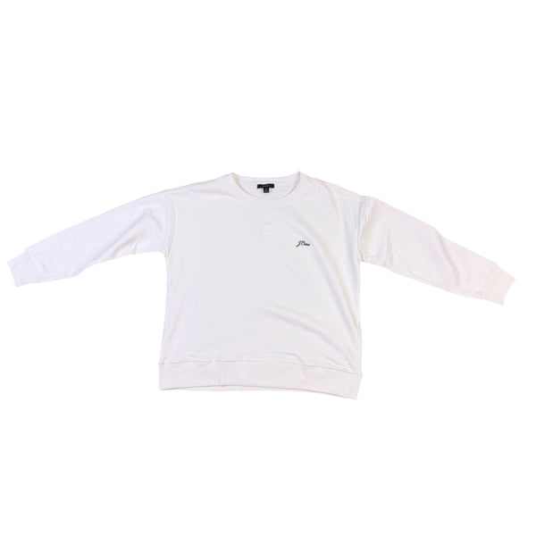 J.Crew Womens White Cotton Crewneck Pullover Sweatshirt Size XS