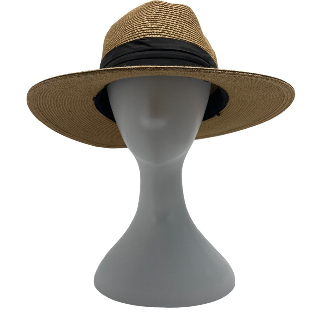Furtalk Wide Brim Straw Sun Hat With Black Ribbon Band Sz L
