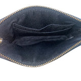 Coach Women’s Black Leather Wristlet Zipper Closure Compact Interior Pocket