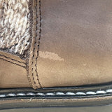 Martino Women’s Brown Leather Knit Pattern Lace-Up Doubletex Winter Boots Sz 11