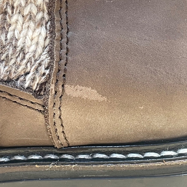 Martino Women’s Brown Leather Knit Pattern Lace-Up Doubletex Winter Boots Sz 11