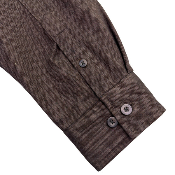 Eddie Bauer Mens Dark Brown Cotton Long Sleeve Button-Up Shirt Casual Sz XXL