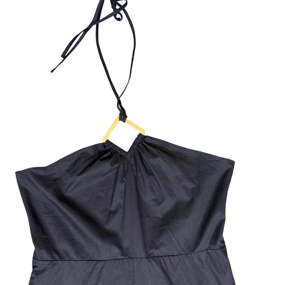 Aqua Womens Black Cotton Halter Neck Maxi Dress Lined Size Large