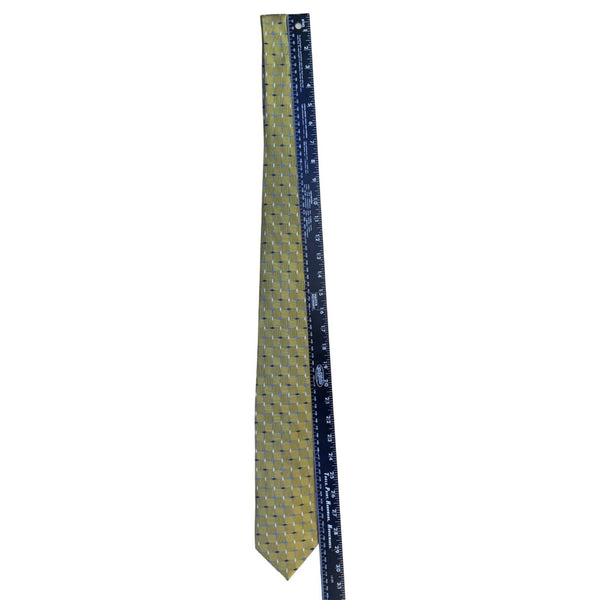 Jos. A. Bank Mens Yellow & Blue 100% Silk Handmade Geometric Print Necktie