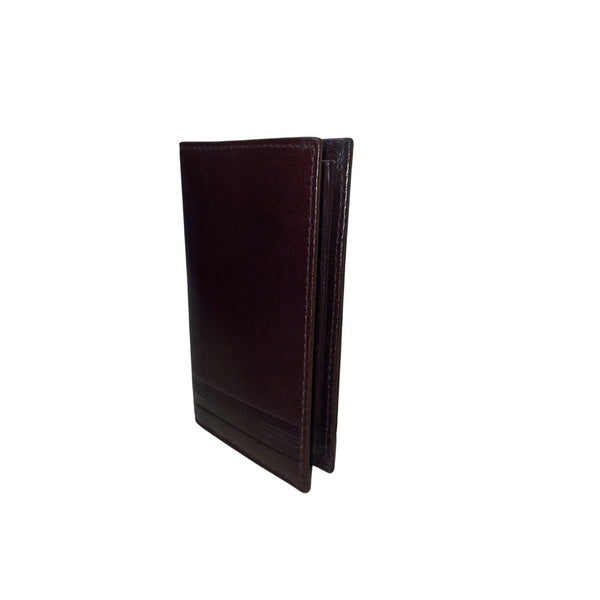 Christian D Mens Brown Leather Bi-Fold Wallet Elegant Compact Design