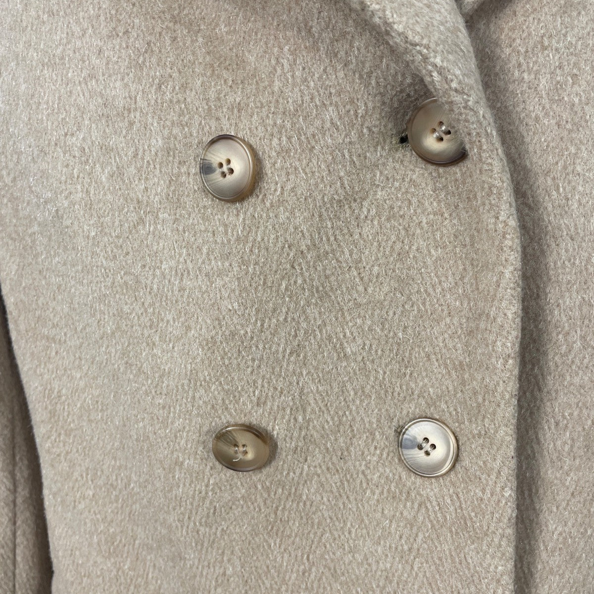 Evan Picone Classic Women's Khaki Double Breasted Wool Coat Sz 14