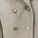 Evan Picone Classic Women's Khaki Double Breasted Wool Coat Sz 14