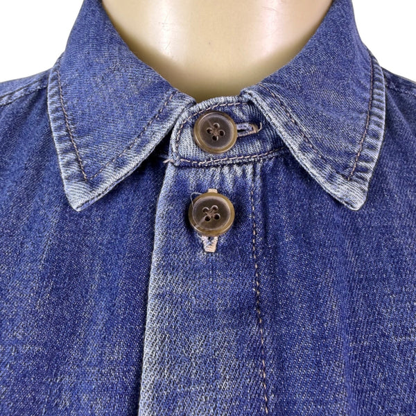 J. Crew Womens Blue Cotton Denim Belted Shirt Dress Pocket Detail Casual Size O