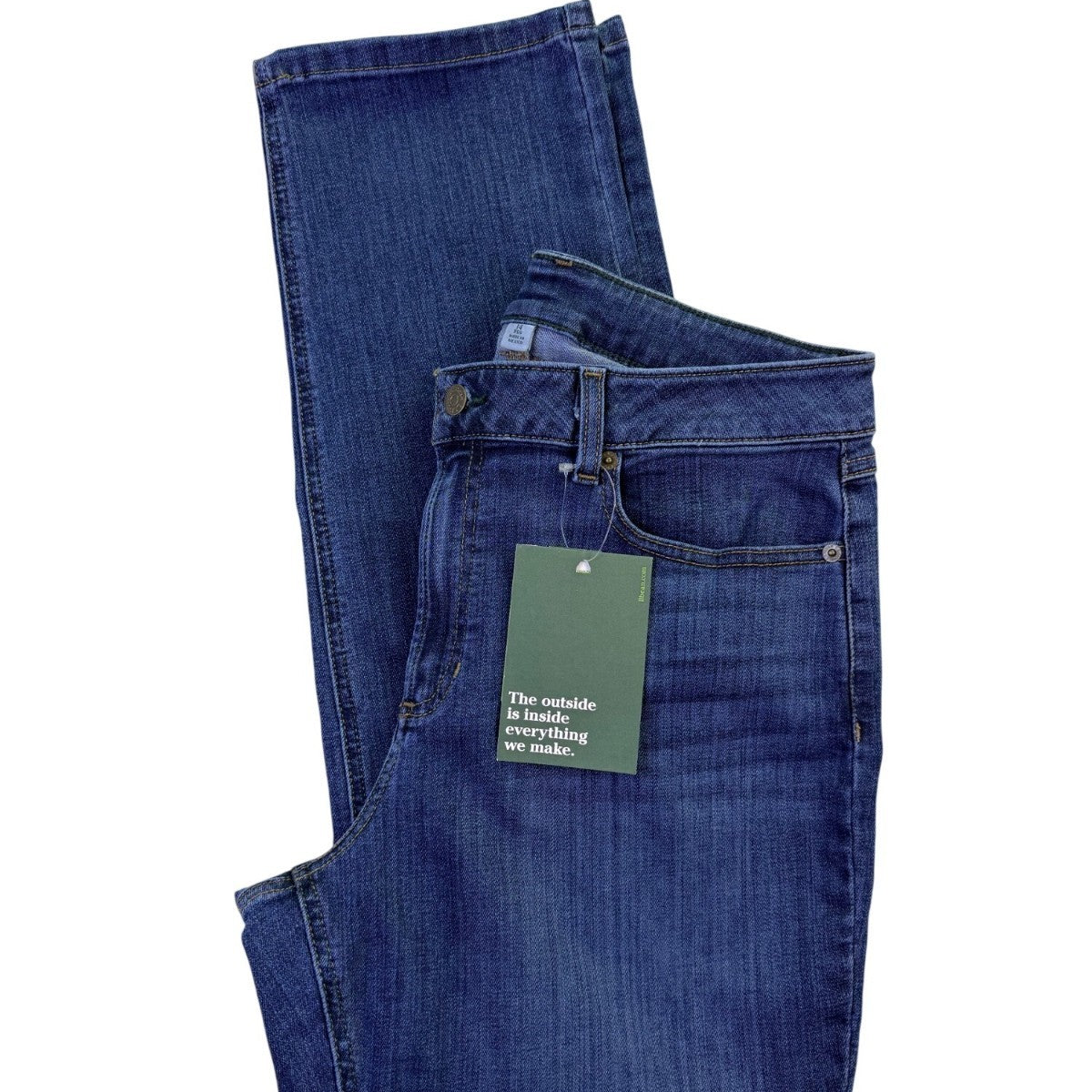 L.L. Bean Womens Blue Cotton Blend Straight Leg Jeans Favorite Fit Size 14 R