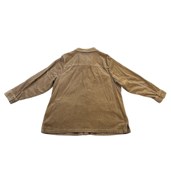 Appleseeds Womens Tan Corduroy Button-Up Jacket Two Pockets Relaxed Fit Size 1X