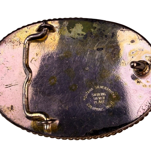 Montana Silversmiths Mens Two Tone Sterling Silver-Plate Belt Buckle Western