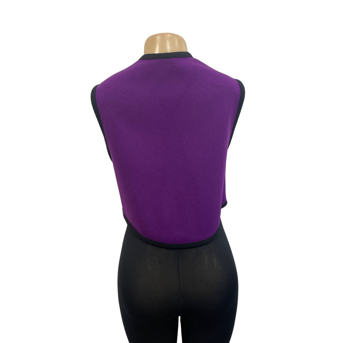 Beppa 2 Women’s 80's Vintage Purple Geometric Art  Open Vest Sz 1