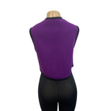 Beppa 2 Women’s 80's Vintage Purple Geometric Art  Open Vest Sz 1
