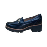 Naturalizer Women’s Black Leather Loafers Slip-On Heeled Semiformal Shoes Sz 7.5