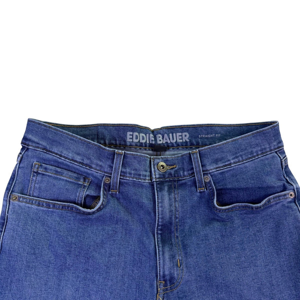 Eddie Bauer Mens Blue Cotton Blend Straight Fit Stretch Denim Jeans Sz 32X30
