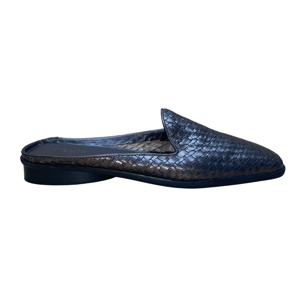 Murphy Men’s Silver Woven Leather Comfortable Handmade Slip-On Mules Size 9