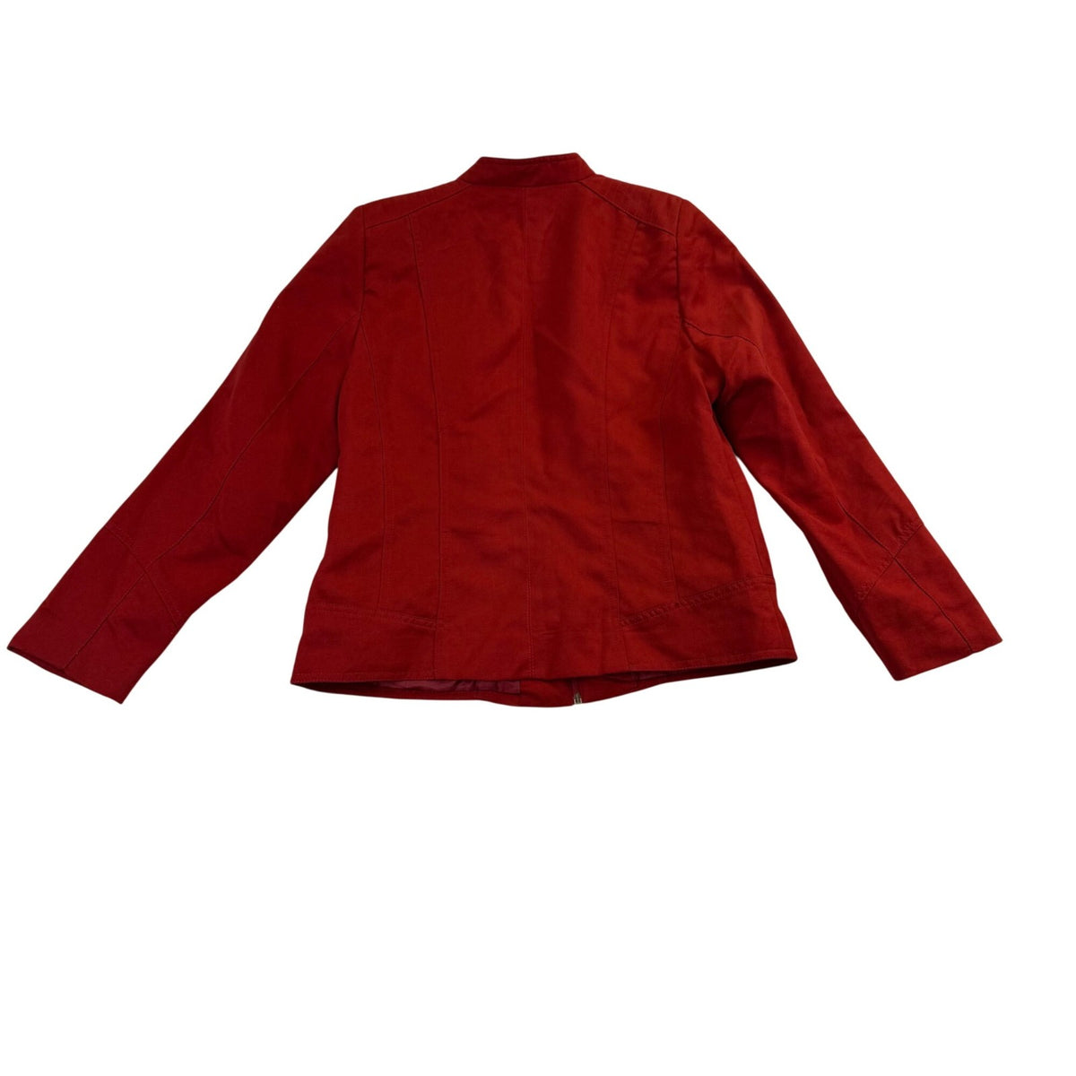 TanJay Womens Red Zip Jacket Petite Lightweight Mandarin Collar Size 6P 