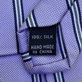 Jos A Bank Mens Purple 100% Silk Striped Handmade Necktie Classic Design