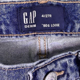 Gap Womens Blue Denim 90s Loose Fit Jeans Comfortable Casual Size 4/27 R