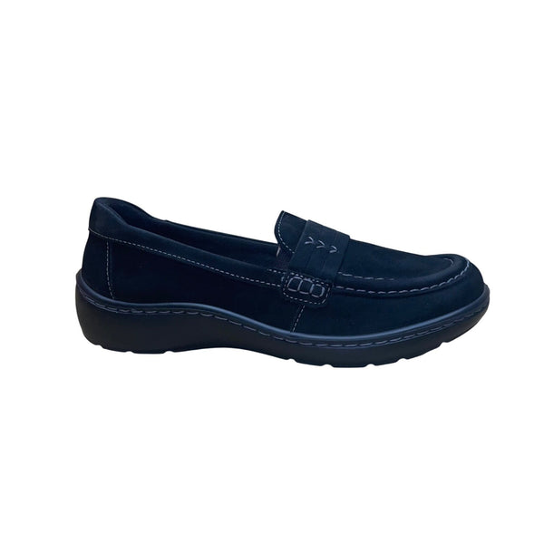 Clarks Women’s Black Suede Ultimate Comfort Wide Fit  Slip-On Loafers Size 7.5W