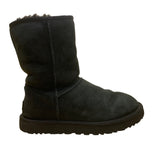 Ugg Women’s Black Suede Sheepskin-Lined Mid-Calf Winter Wear Boots Size 9
