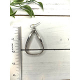 Teardrop Silver Tone Hoop Earrings