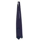 Mens Purple Silk Geometric Pattern Tie With Medusa Logo