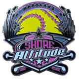 Shore Attitude Maryland Softball Pin With Bright Colors & Glitter Accents