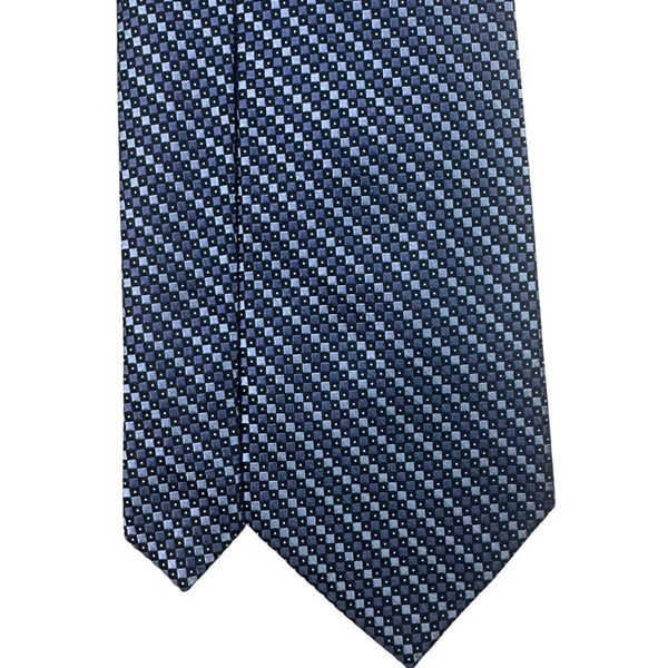 Axcess Mens Navy Silk Handmade Patterned Tie Blue Check Design