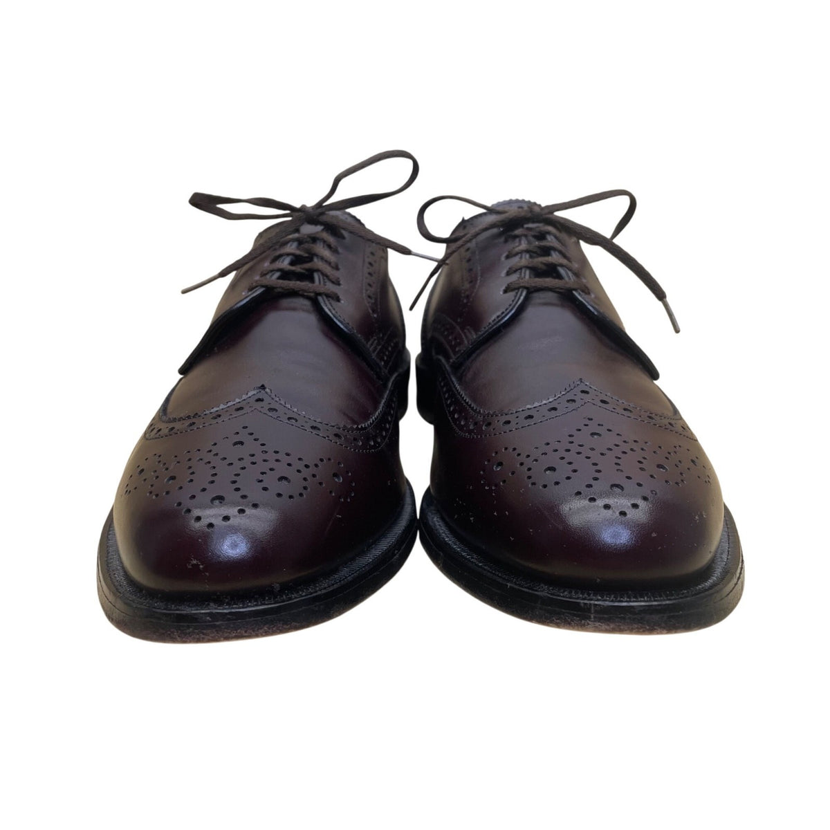Allen Edmonds Men’s Brown Burgundy Leather Wingtip Oxford Dress Shoes Size 11B