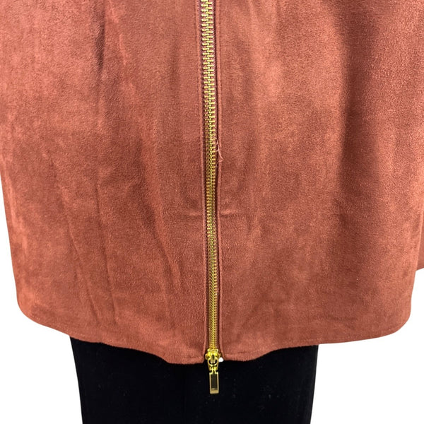 Chico’s Womens Brown Open Front Jacket 3/4 Sleeve Lightweight Elegant Size 2