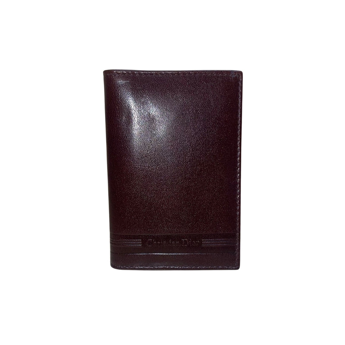 Christian D Mens Brown Leather Bi-Fold Wallet Elegant Compact Design