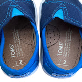 Toms Baby Navy & Blue Canvas Lightweight Slip-On Alpargata Shoes Sz T2