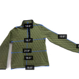 Orvis Womens Green Cotton Quilted 1/4 Snap Pullover Jacket Sz XS - New