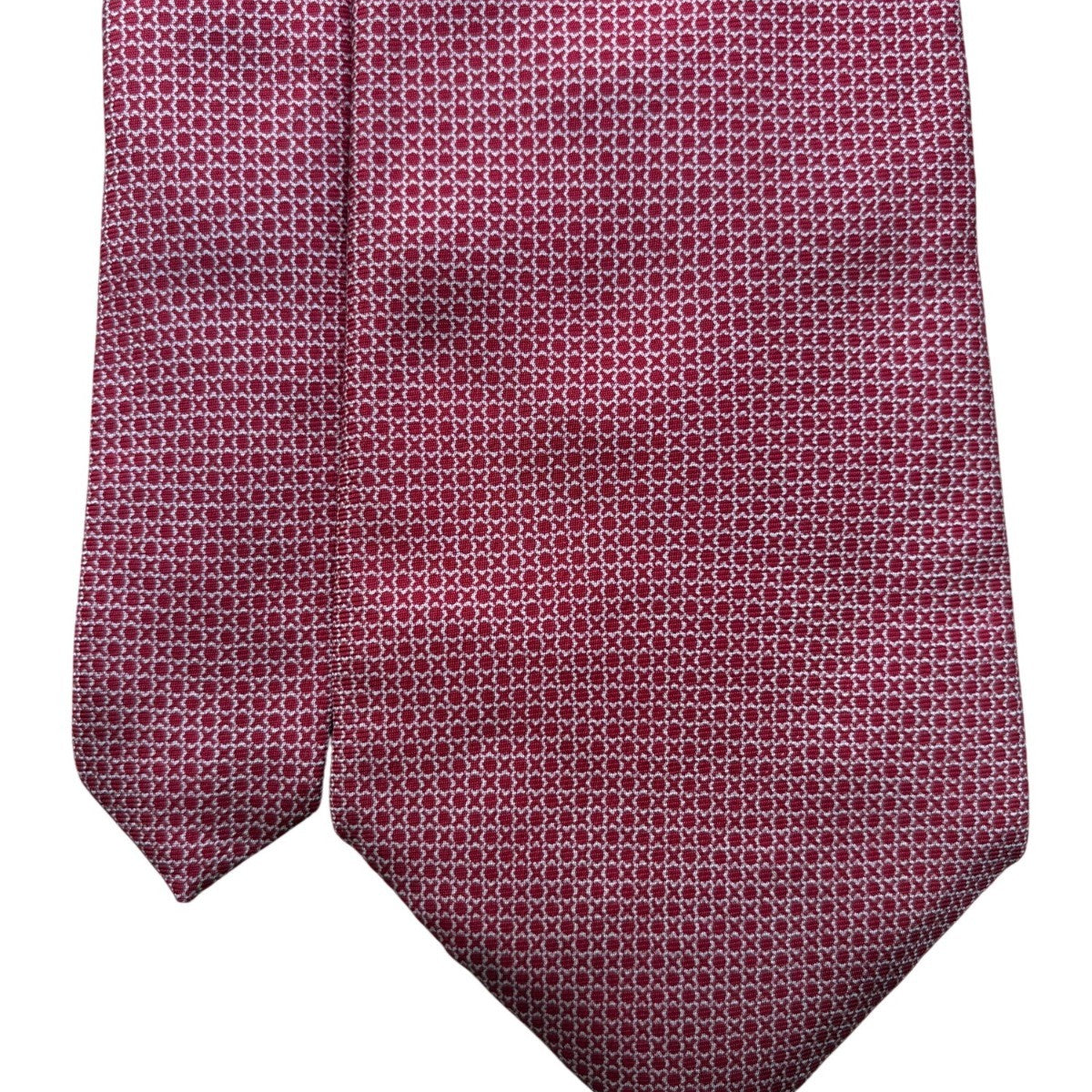 Christian  Red Silk Patterned Neck Tie Woven In Italy Elegant Classic Style