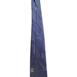 Fabergé Mens Blue All Silk Geometric Patterned Handmade Tie Made In USA