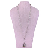 Origami Owl Women’s Silver Tone Necklace With Crystal Locket “Love” Charm