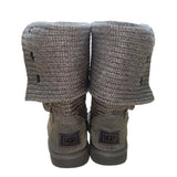 UGG Women’s Gray Knit Button-Up Fold-Over Design  Winter Boots Size 7