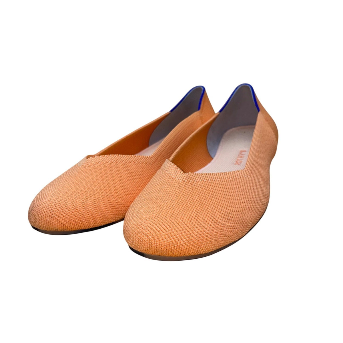 Rothys Women’s Orange Knit Round The Daily Flat Shoes Size W12