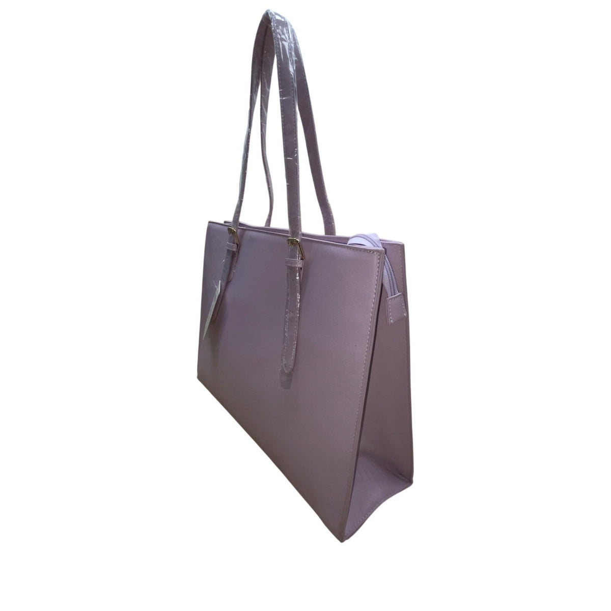 Nubily Women’s Lavender Faux Leather With Long Straps Zipper Pocket Laptop Tote