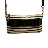 Kate Spade New York Black & Beige Patent Leather Bow Accent Crossbody Bag Sz S