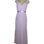Davids Bridal Lilac V-Neck Ruffle Back Maxi Dress With Satin Waistband Size 6