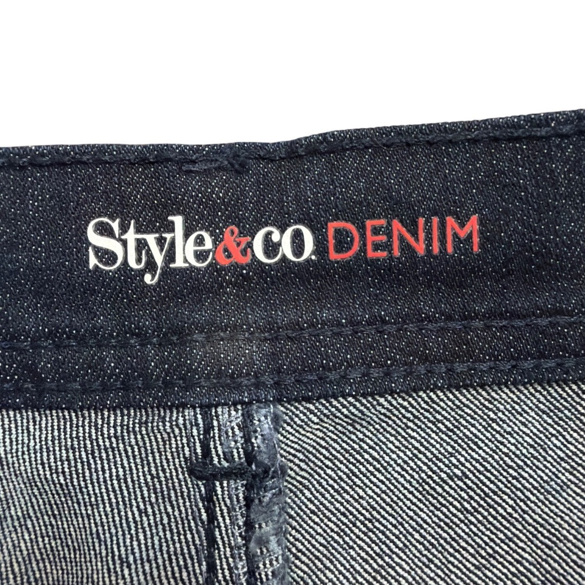 Style & Co Womens Dark Wash Denim Slim Leg High-Rise Tummy-Control Jeans Sz 16S