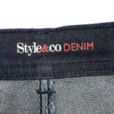 Style & Co Womens Dark Wash Denim Slim Leg High-Rise Tummy-Control Jeans Sz 16S