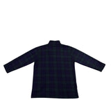 Ralph Lauren Mens Navy & Green Pullover Fleece Plaid Half Zip Sweater Size L